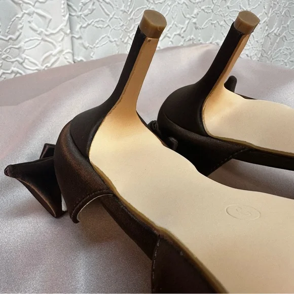 Allegra K- Women’s Satin Pointed Toe (detachable 🎀)Heels (9)‼️NIB‼️🤎 - Picture 8 of 12